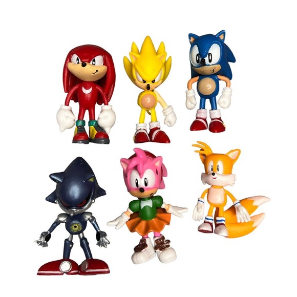 Sonic the Hedgehog & Friends Sega Classic 2-Inch 6 Mini-Figure PVC Cake Toppers - Picture 1 of 3